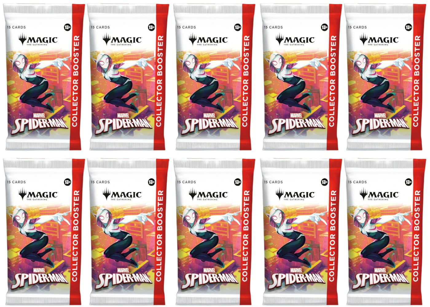 2025 Magic: The Gathering Marvel's Spider-Man Collector Booster Pack 10x Lot - 2025 - US 2025 Magic: The Gathering Marvel's Spider-Man Collector Booster Pack 10x Lot - 2025 - US
