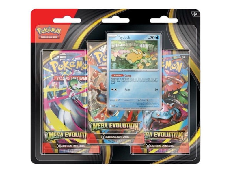 2025 Pokémon Mega Evolution 3-Pack Blister Pack (Psyduck) - 2025 - US