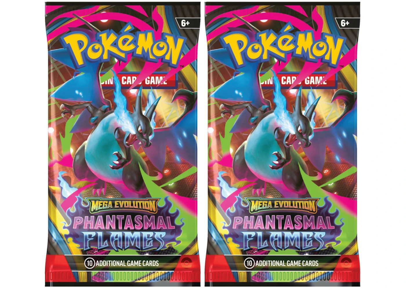 2025 Pokmon Mega Evolution Phantasmal Flames Mega Charizard X Booster Pack 2x Lot - 2025 - US 2025 Pokmon Mega Evolution Phantasmal Flames Mega Charizard X Booster Pack 2x Lot - 2025 - US