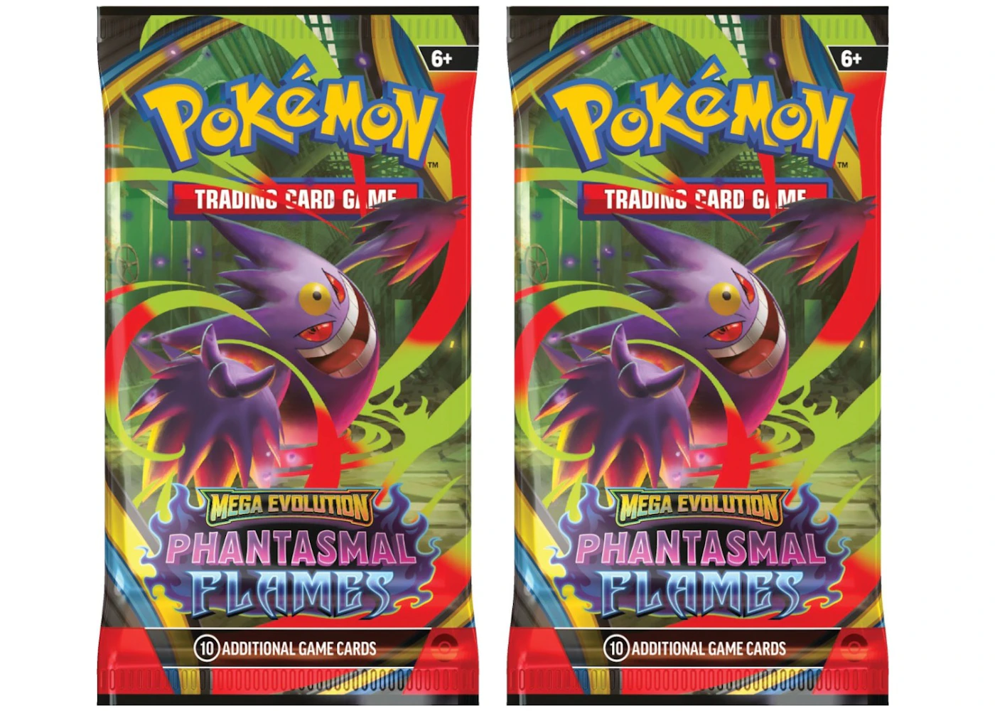 2025 Pokmon Mega Evolution Phantasmal Flames Mega Gengar Booster Pack 2x Lot - 2025 - US 2025 Pokmon Mega Evolution Phantasmal Flames Mega Gengar Booster Pack 2x Lot - 2025 - US