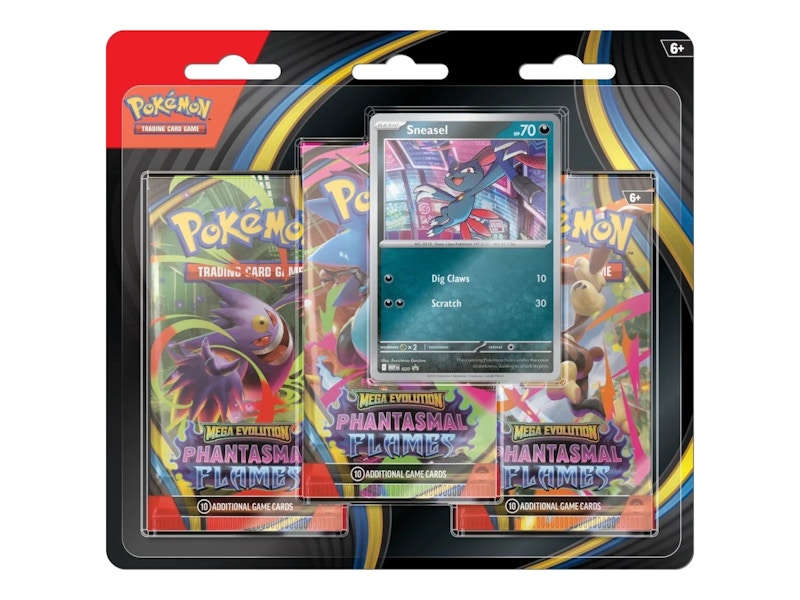 2025 Pokémon Mega Evolution Phantasmal Flames Sneasel 3Pk Booster