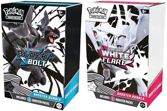 Lot de boosters Pokémon Écarlate et violet Black Bolt et White Flare 2025