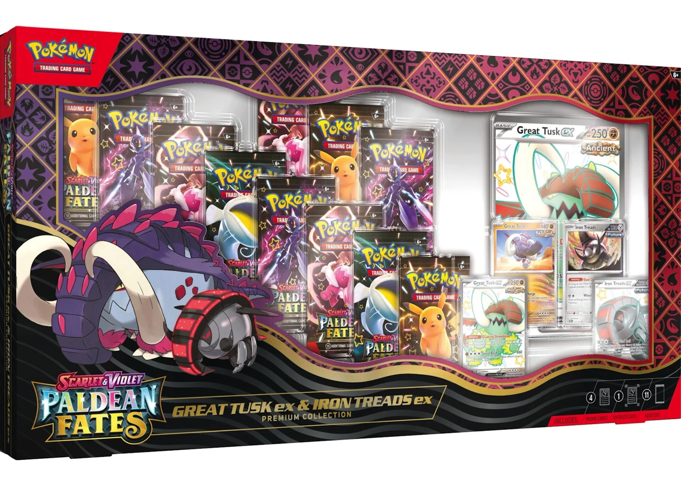 2025 Pokmon Scarlet & Violet Paldean Fates Great Tusk ex & Iron Treads ex Premium Collection Box - 2025 - US 2025 Pokmon Scarlet & Violet Paldean Fates Great Tusk ex & Iron Treads ex Premium Collection Box - 2025 - US