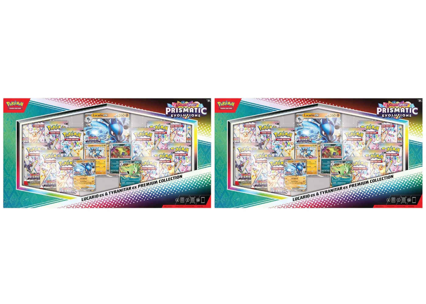 2025 Pokmon Scarlet & Violet Prismatic Evolutions Lucario ex & Tyranitar ex Premium Collection (Sam's Club Exclusive) 2x Lot - 2025 - US 2025 Pokmon Scarlet & Violet Prismatic Evolutions Lucario ex & Tyranitar ex Premium Collection (Sam's Club Exclusive) 2x Lot - 2025 - US