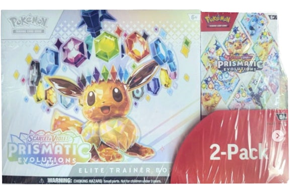 2025 Pokémon Scarlet & Violet Pristmatic Evolutions Elite Trainer Box + Booster Costco Bundle