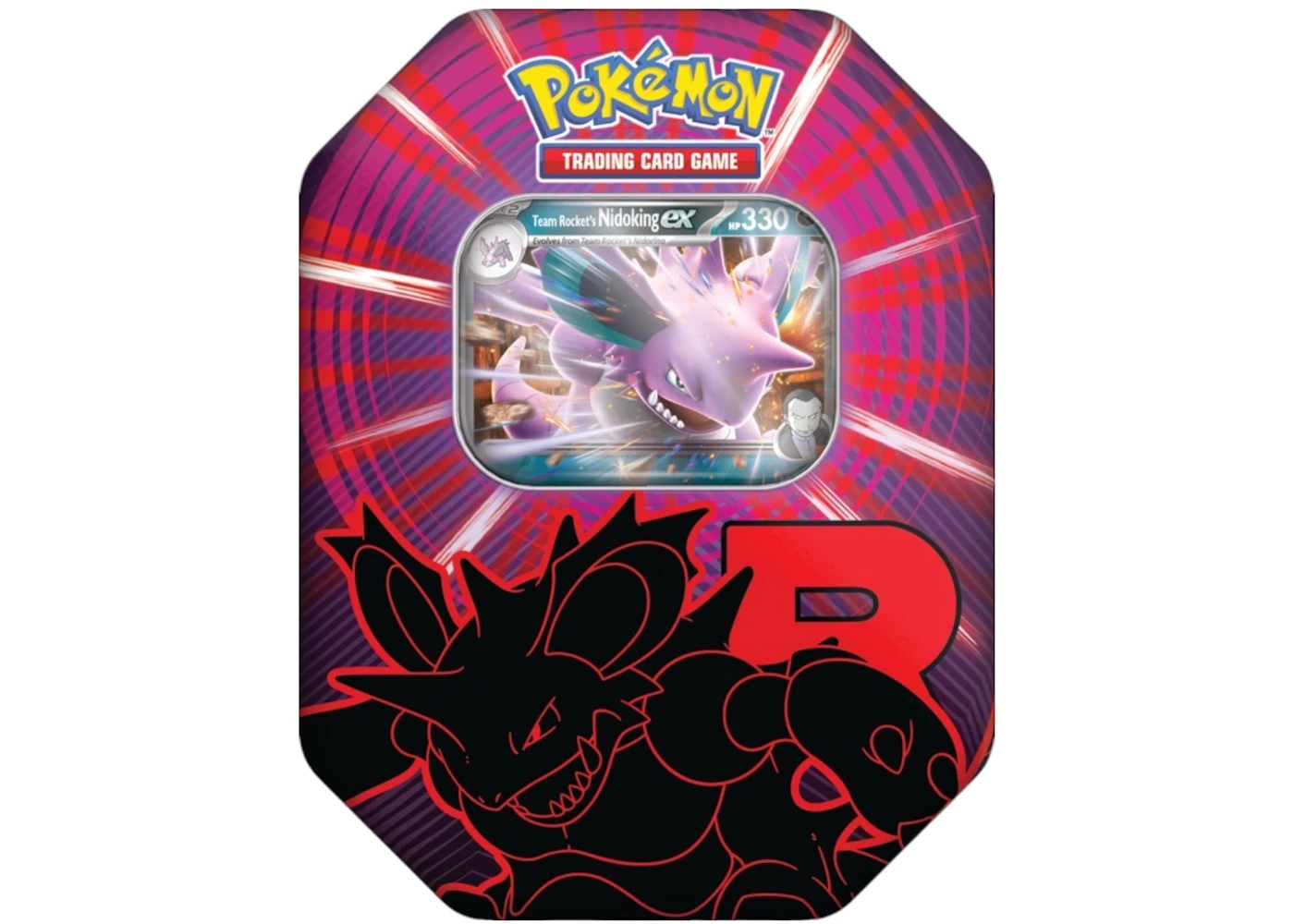 2025 Pokmon Team Rocket Nidoking Ex Tin Case (EU) - 2025 - US 2025 Pokmon Team Rocket Nidoking Ex Tin Case (EU) - 2025 - US