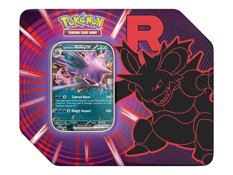 2025 Pokémon Team Rocket Nidoking Ex Tin Case (US) 2025 US