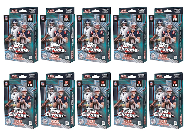 2025 Topps Chrome Football Hanger Box 10x Lot