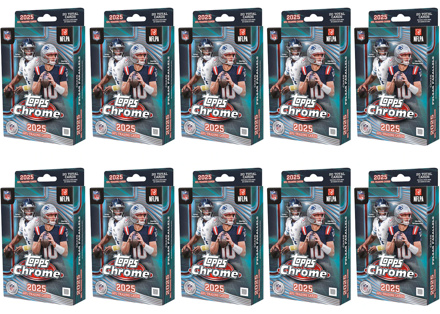 2025 Topps Chrome Football Hanger Box 10x Lot
