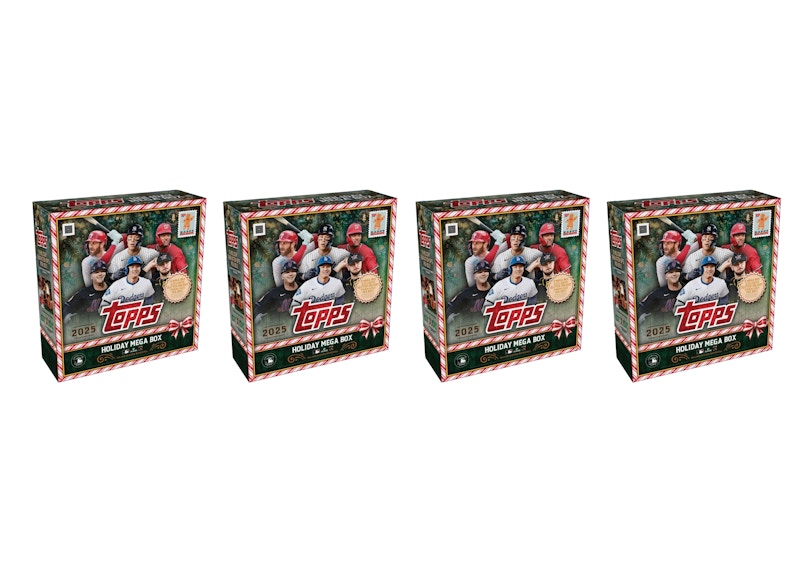 Lote de 4 cajas de béisbol Topps Holiday Baseball Mega Box 2025