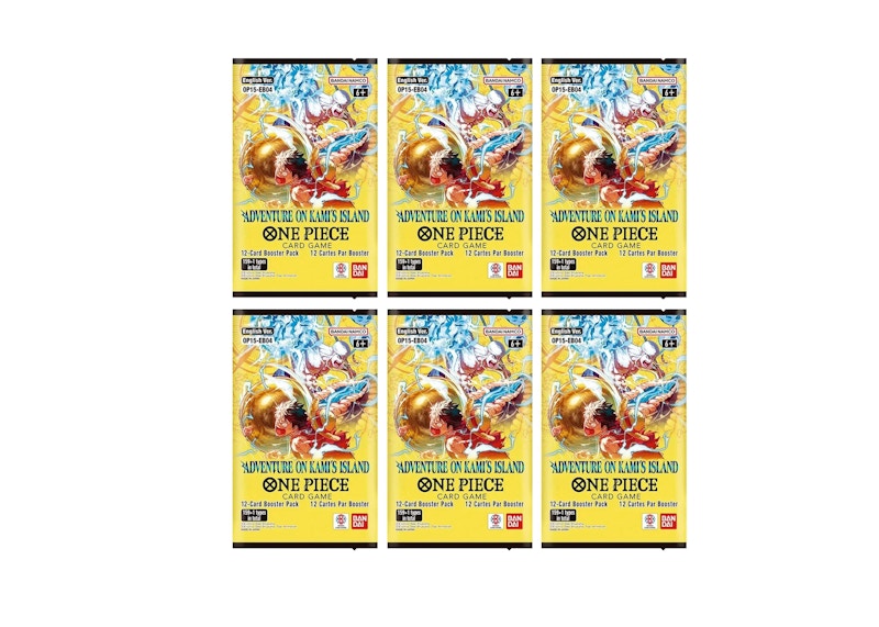 2026 Bandai One Piece Card Game Adventure on KAMI's Island OP15 Booster Pack 6x Lot Trading Card