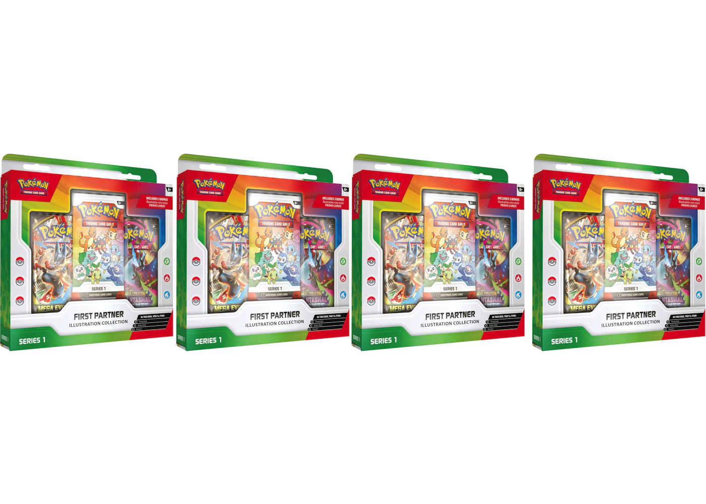 2026 Pokémon First Partner Illustration Collection Series 1 Box 4x Lot ...