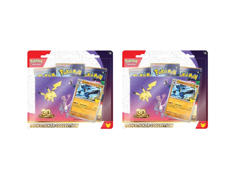 2026 Pokémon Mega Evolution 30th Celebration Tech Sticker Collection : Lucario Promo 2x Lot