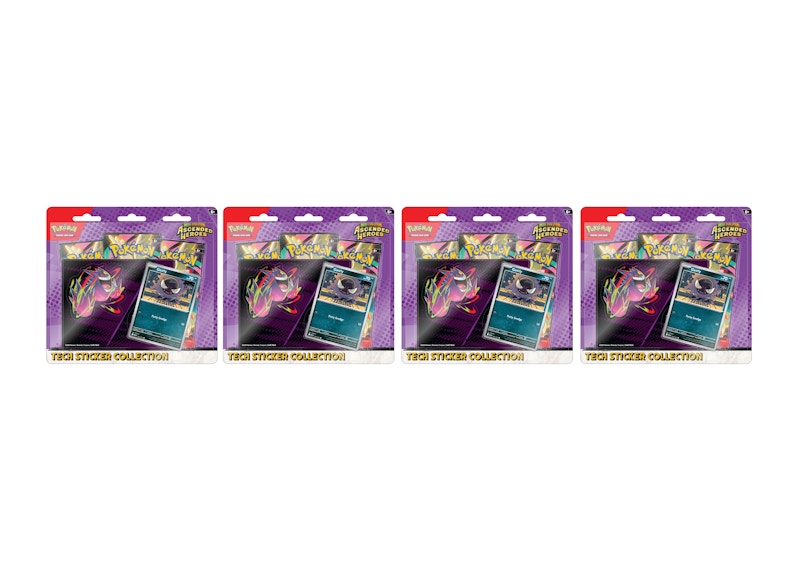 Collection d'autocollants Pokémon Mega Evolution Ascended Heroes Gastly Tech 2026, lot de 4