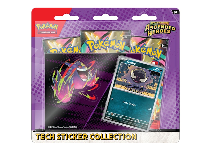 Collection d'autocollants Pokémon Mega Evolution Ascended Heroes Gastly Tech 2026