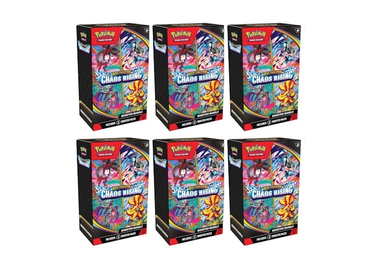 Paquete Pokémon Mega Evolution Chaos Rising Booster 2026, lote de 6 veces