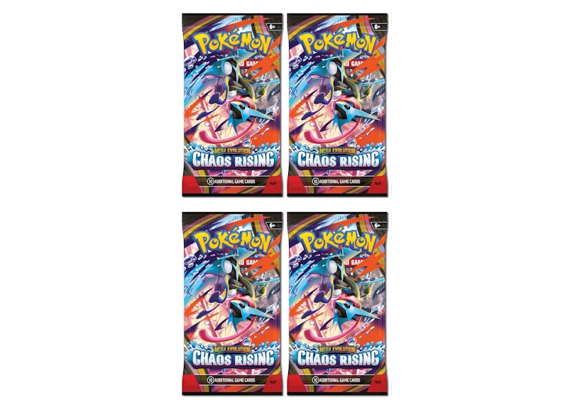 Pokemon 2026 Pokémon Mega Evolution Chaos Rising Booster Pack 4x Lot(Artwork May Vary) Trading Card