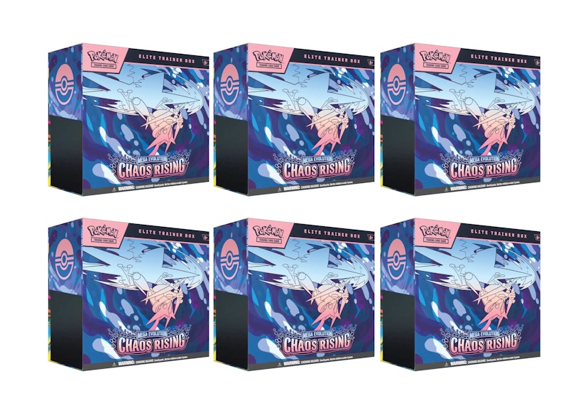 Pokemon 2026 Pokémon Mega Evolution Chaos Rising Elite Trainer Box 6x Lot Trading Card