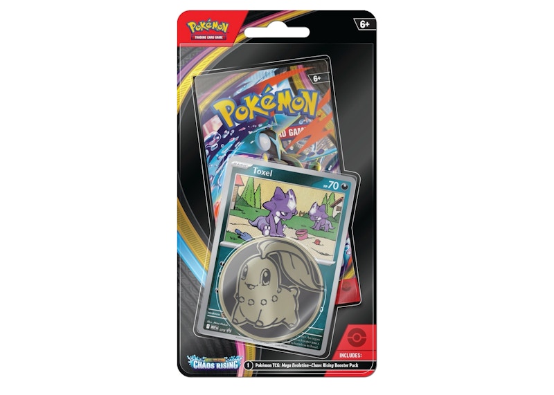 Pokemon 2026 Pokémon Mega Evolution Chaos Rising Toxel 3 Pack Blister Trading Card