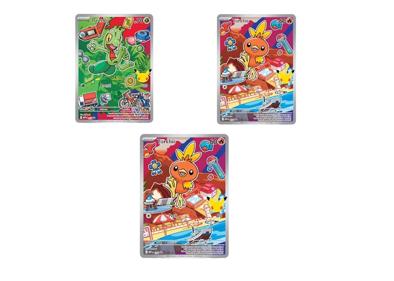 2026 Pokémon Mega Evolution First Partner Illustration Collection Series 3 Generation 3 First Partner Collection Set of 3 (Treecko/ Torchic/ Mudkip) Ungraded