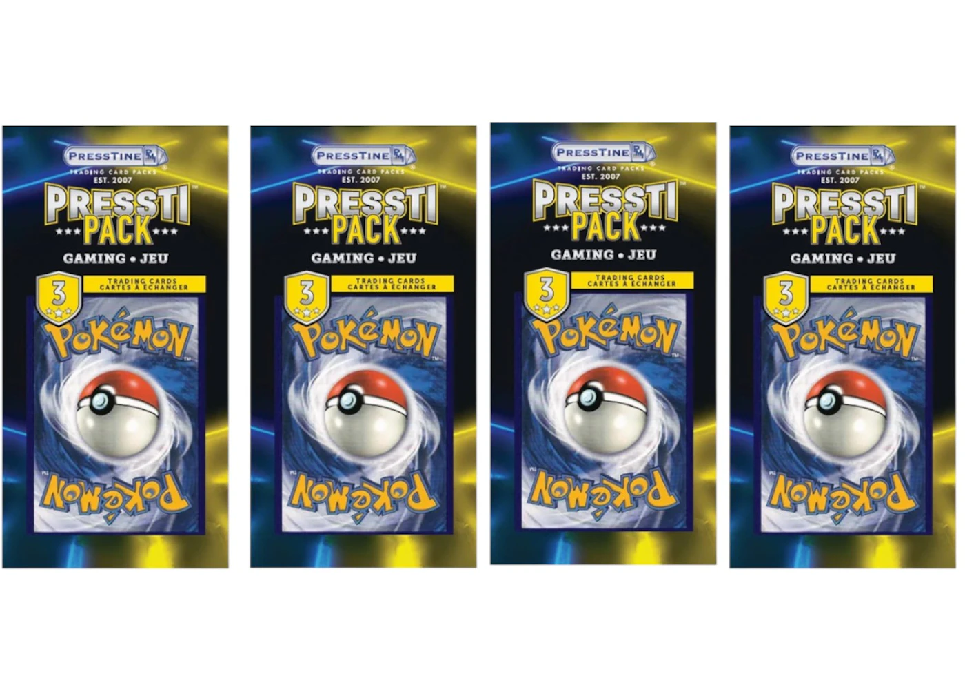 2026 Presstine Pokmon Presstipack 3-Cards Pack Mystery Bag (English) 4x Packs - 2026 - US 2026 Presstine Pokmon Presstipack 3-Cards Pack Mystery Bag (English) 4x Packs - 2026 - US