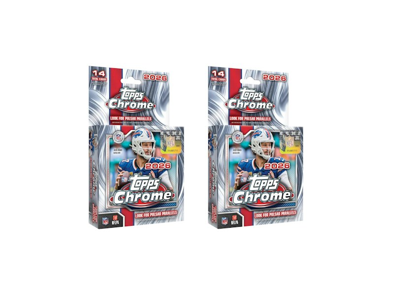 2026 Topps Fußball-Aufhängebox, verchromt, 2 Stück