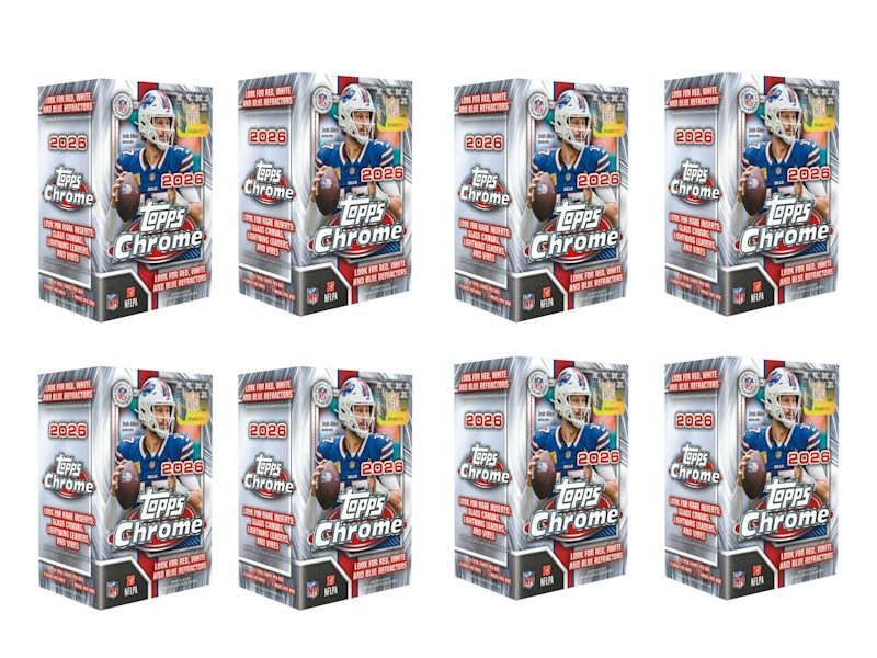 2026 Topps Fußball-Geschenkbox, verchromt, 8 Stück