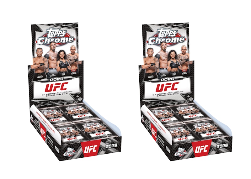 2026 Topps UFC Hobbybox, verchromt, 2 Stück