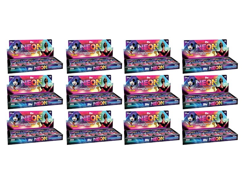 2026 Topps Disney Neon, set base Hobby Box, confezione sigillata, confezione da 12