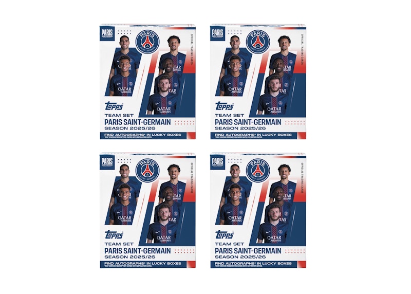 2026 Topps Paris SaintGermain Team Set Soccer Team Box 4x Lot Trading Card