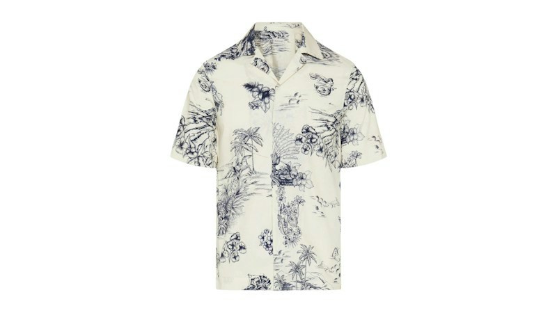 Moncler Floral Printed Short-Sleeved Shirt White
