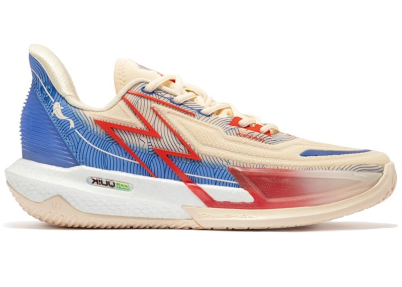Pre-owned 361 Degrees Men's  Big3 4.0 Quick Pro Disembark Sneakers In Beige/blue/red In Multi
