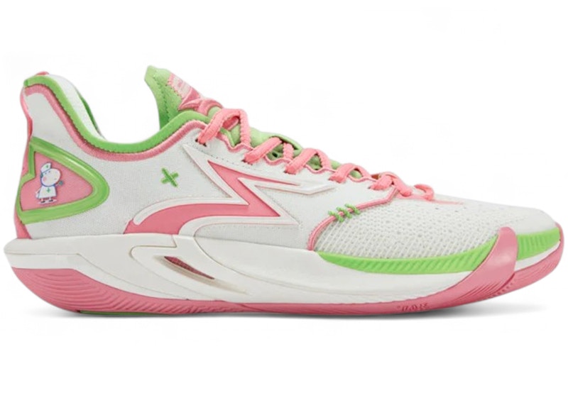 Pre-owned 361 Degrees Men's  Big3 6.0 Pro Suzy Sneakers In White/pink/lime