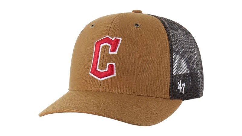 Pre-owned 47 Brand X Carhartt Mlb Cleveland Guardians Trucker Cap In Brown