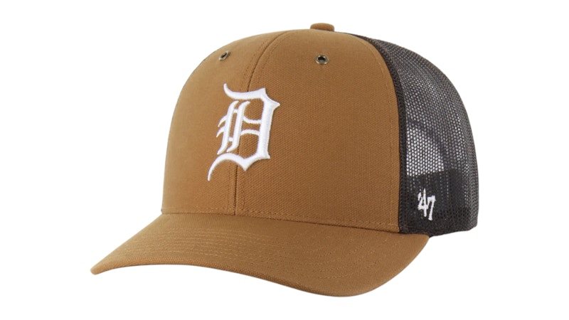 Pre-owned 47 Brand X Carhartt Mlb Detroit Tigers Trucker Cap In Brown