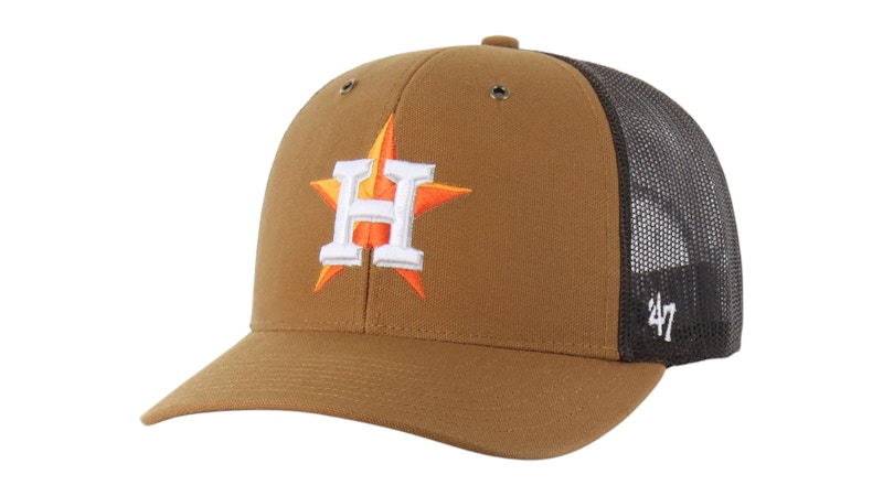 Pre-owned 47 Brand X Carhartt Mlb Houston Astros Trucker Cap In Brown