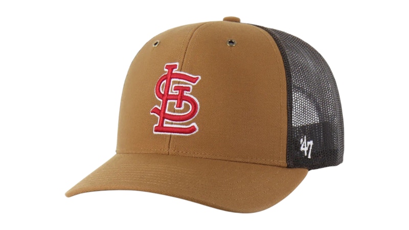 Pre-owned 47 Brand X Carhartt Mlb St. Louis Cardinals Trucker Cap In Brown