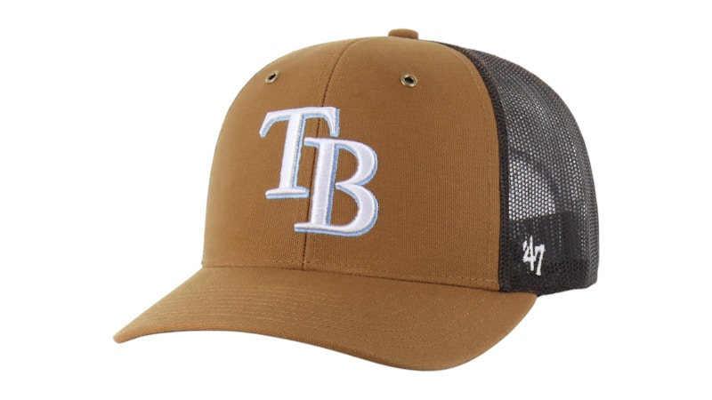 Pre-owned 47 Brand X Carhartt Mlb Tampa Bay Rays Trucker Cap In Brown