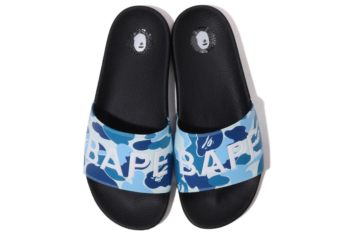 Pre-owned Bape A Bathing Ape Abc Camo Slide Blue (2023) In Blue/black