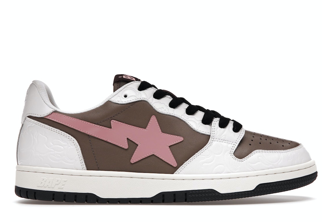 Pre-owned Bape A Bathing Ape  Court Sta Brown Pink In White/brown/pink