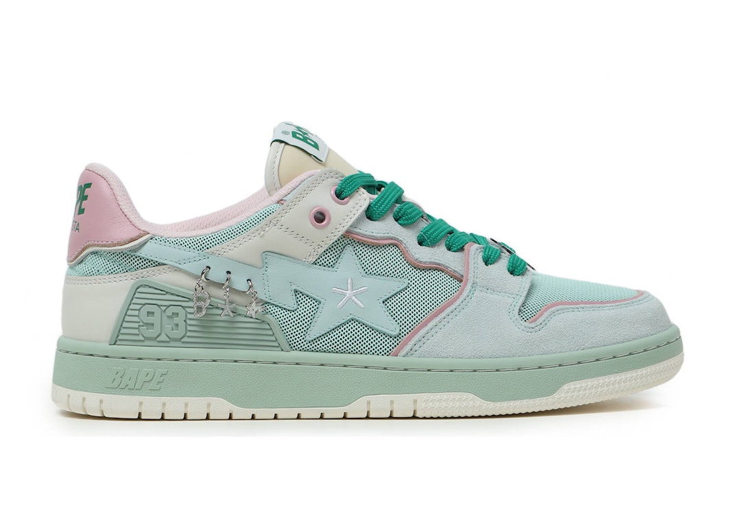 Pre-owned Bape A Bathing Ape  Sk8 Sta Bapy Minty Green (women's) In Minty Green/pink/white