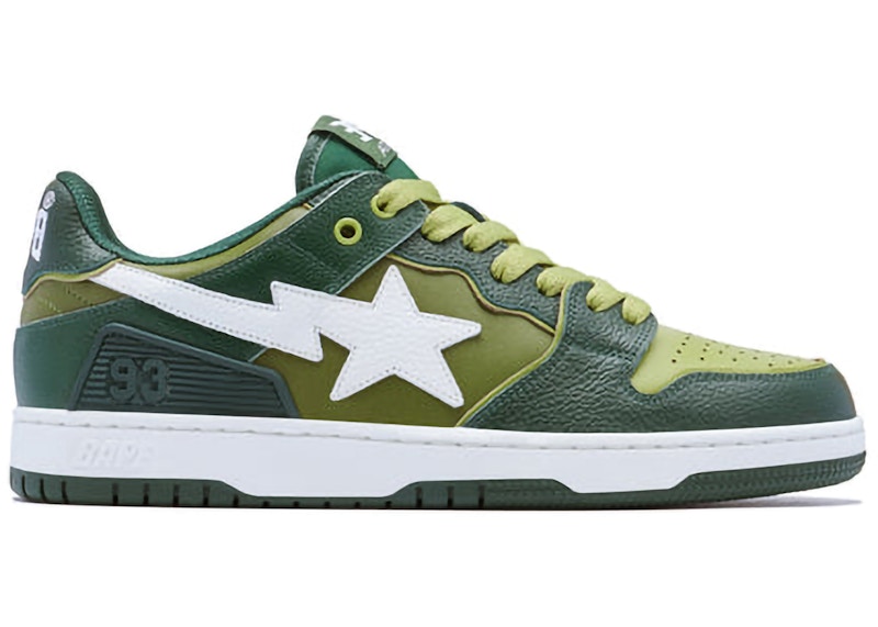 A Bathing Ape Bape SK8 Sta Green White Men's - 1J30-291-024/1J30