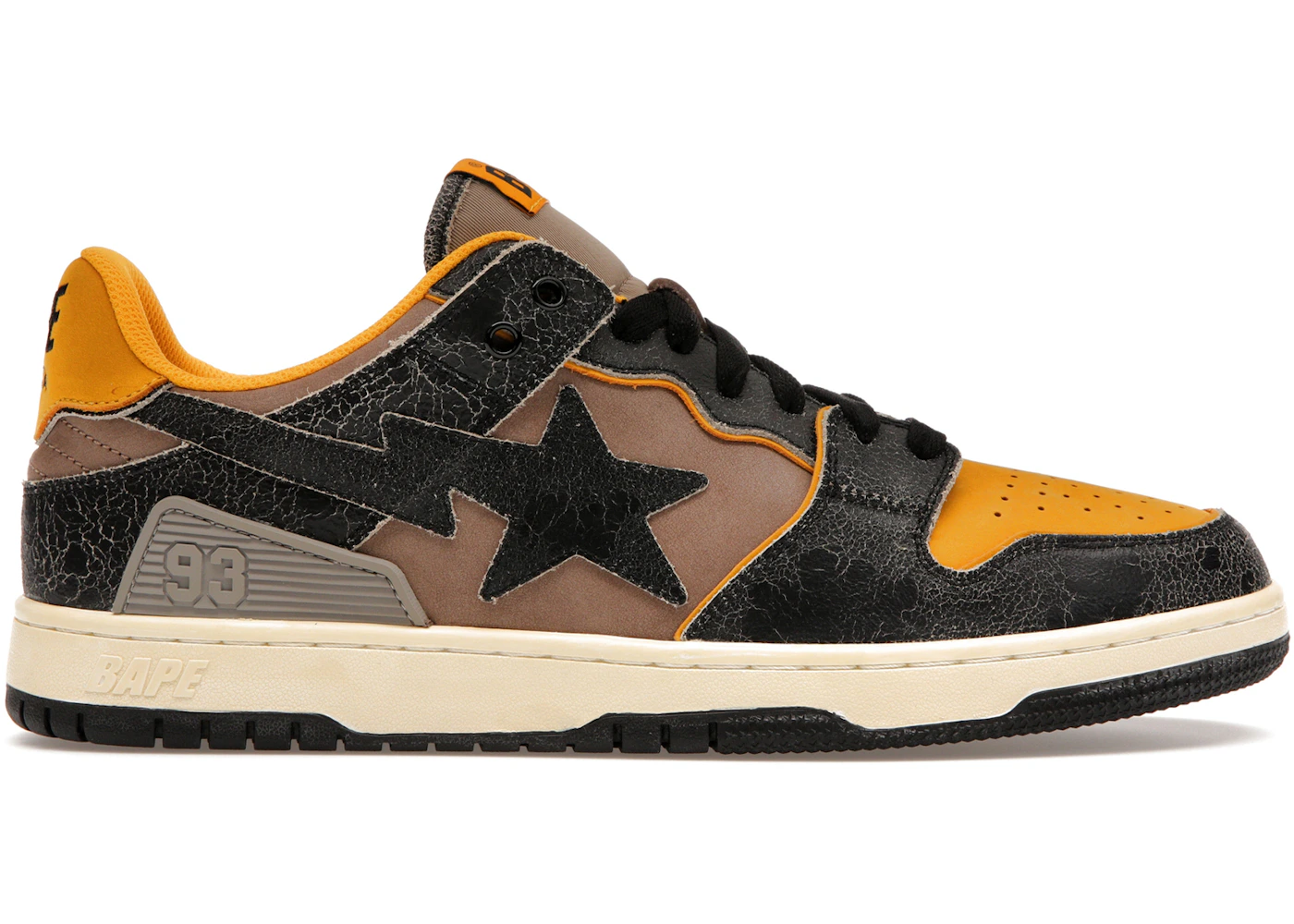 A Bathing Ape Bape SK8 Sta Vintage Black Yellow Men's 1I20-191