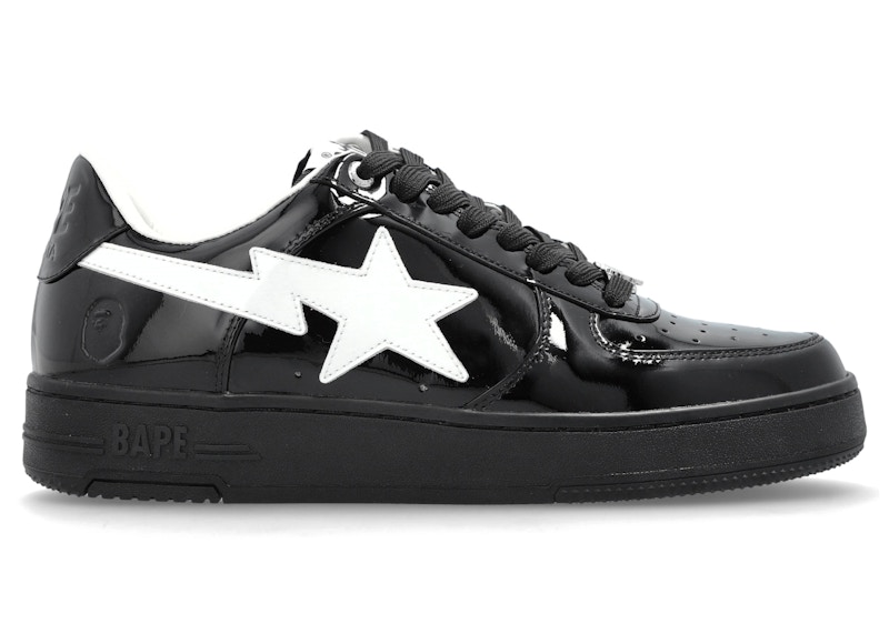 A Bathing Ape Bape Sta #1 Black White Patent Leather Men's