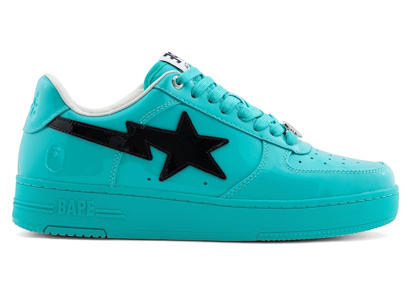 A Bathing Ape Bape Sta #1 Turquoise Blue Black Patent