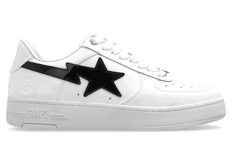 A Bathing Ape Bape Sta #1 White Black Patent Leather - 1L80-191-301/1L80-291-301/001FWL801301-WHT