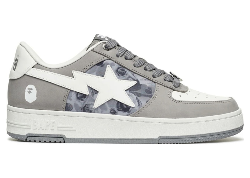 Pre-owned Bape Men's A Bathing Ape Sta #2 Roses Sneakers In Gray