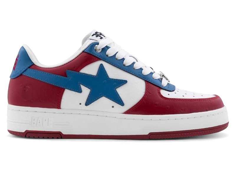 A Bathing Ape Bape Sta #3 Red Blue Ostrich - 1L80-191-303/1L80-291-303/001FWL801303-RED