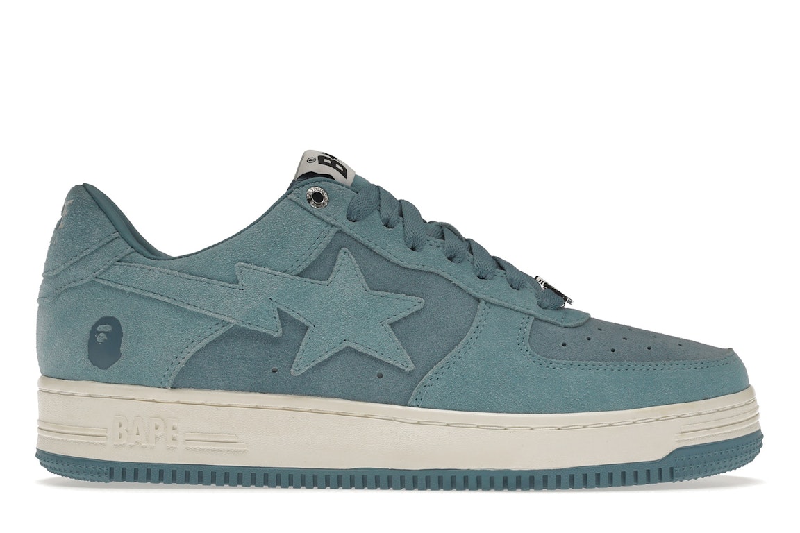 Pre-owned Bape A Bathing Ape  Sta Blue Suede In Blue/white/silver