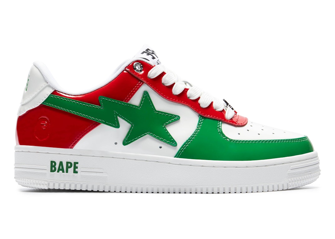 Pre-owned Bape A Bathing Ape  Sta Italy In White/green/red